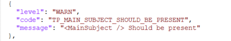 A warning message in a TitlePage load report